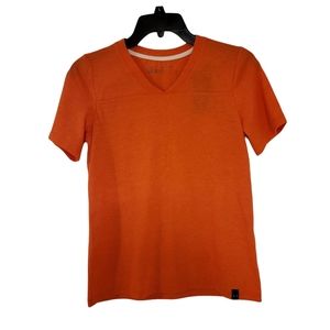 Under Armour Women's Orange V Neck Workout Short Sleeve Shirt Sz XS